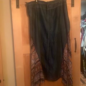 Boho denim skirt